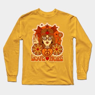 Love More Hippie Retro Peace Flower Child Long Sleeve T-Shirt